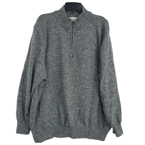 Oak Hill Gray Quarter Zip Cotton Knit Sweatshirt Men's Size 2XL 2620 - Picture 1 of 9